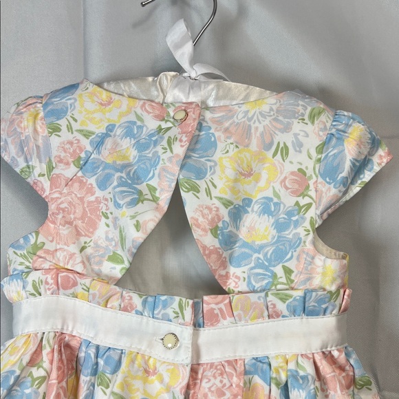 Tahari Pastel floral cap sleeve scallop hem formal dress size 2T - Picture 8 of 15